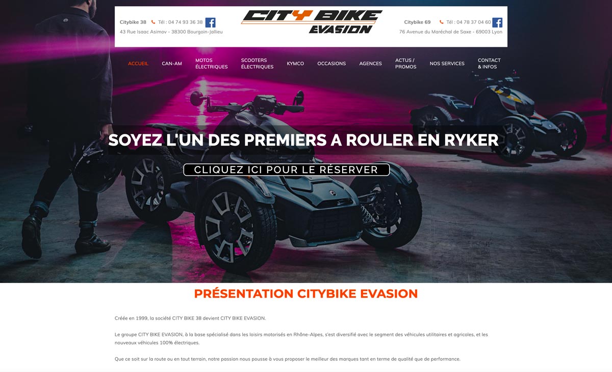 Site internet Citybike Evasion