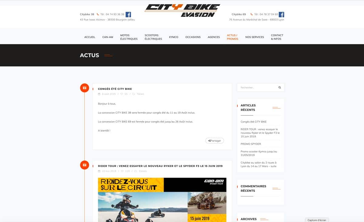 Site internet Citybike Evasion 3